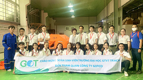 Sinh viên Viện Hàng hải Trường ĐH GTVT TP.HCM tham quan thực tế tại Công ty THHH Dịch vụ & kỹ thuật Biển Xanh – GOTCO